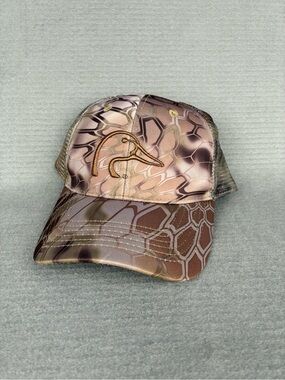 Ducks Unlimited Velcro Kryptek Camo Hunting Hat with Duck Logo - Brown Gorpcore